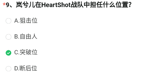 岚兮儿在HeartShot战队中担任什么位置