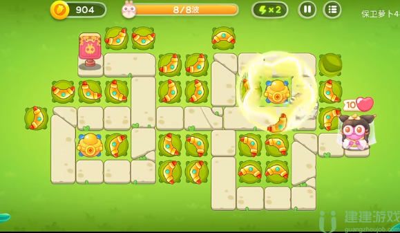 保卫萝卜4白萝卜51关攻略图解