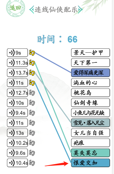 抖音汉字找茬王连线仙侠配乐通关攻略