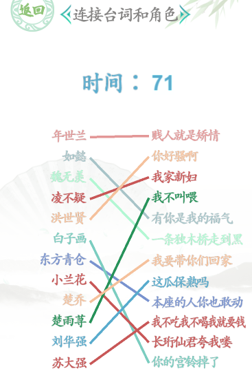 汉字找茬王连接台词和角色怎么过