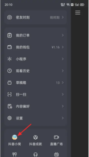 抖音小窝怎么关闭
