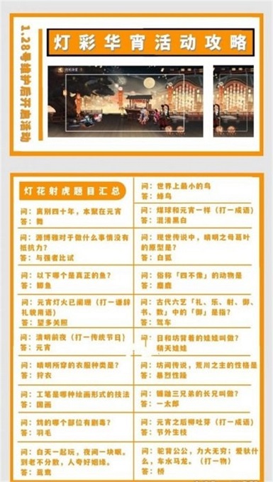阴阳师元宵节猜灯谜答案大全2023