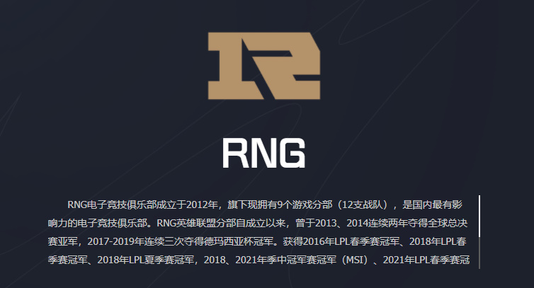 RNG战队成员名单2023