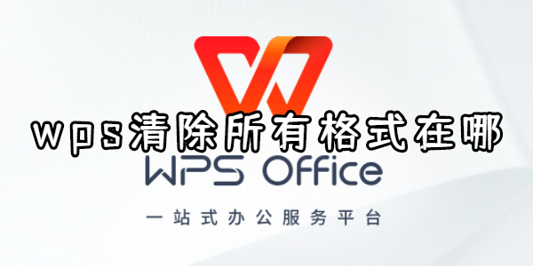 wps清除所有格式在哪