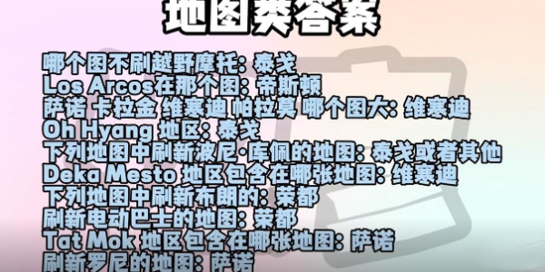 pubg重返故地答题答案